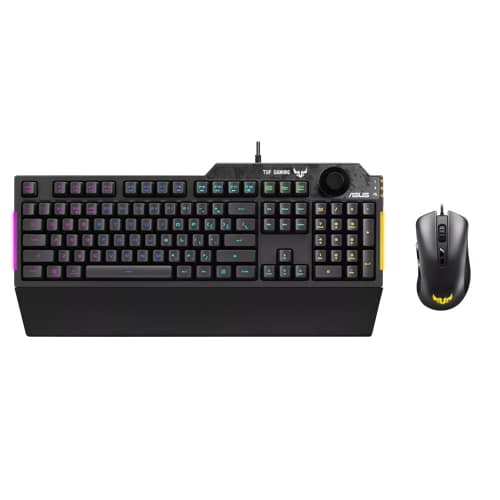Asus - TUF Gaming Combo K1 Keyboard and M3 Mouse - Black Metalic Grey