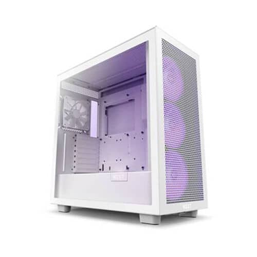 NZXT H7 Flow RGB ATX Mid Tower Gaming Case - White