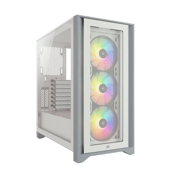 Corsair ICUE 4000X RGB Tempered Glass Mid-Tower ATX Case - White