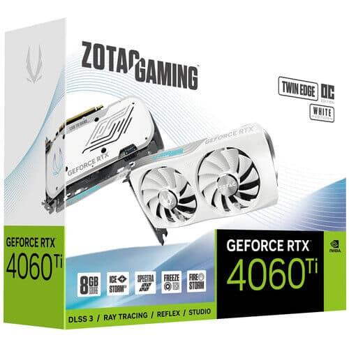 Zotac GAMING GeForce RTX 4060 Ti Twin Edge OC White Edition 8GB GDDR6 Graphics Card