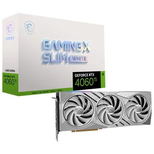MSI GeForce RTX 4060 Ti GAMING X SLIM 16G Graphics Card - White DLSS 3