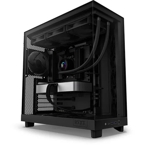 NZXT H6 Flow Compact Dual-Chamber Mid-Tower Airflow Gaming Case - Black