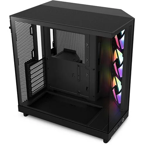 NZXT H6 Flow RGB ATX Mid-Tower with Dual Chamber Gaming Case - Black