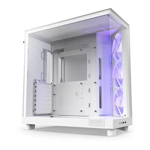 NZXT H6 Flow RGB ATX Mid-Tower with Dual Chamber Gaming Case - White