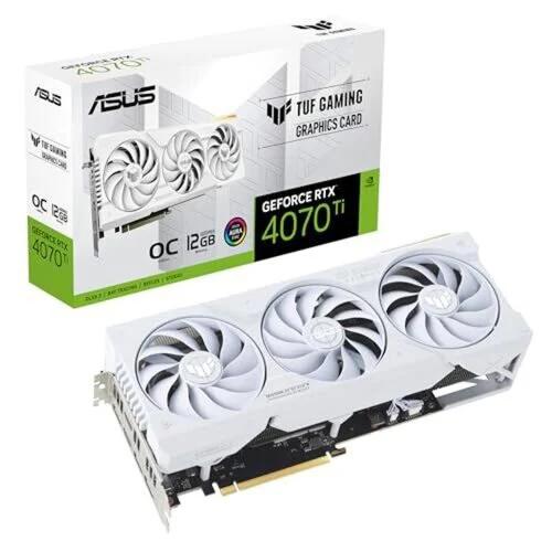 Asus TUF Gaming GeForce RTX 4070 Ti OC 12GB GDDR6X Graphics Card - White, DLSS 3