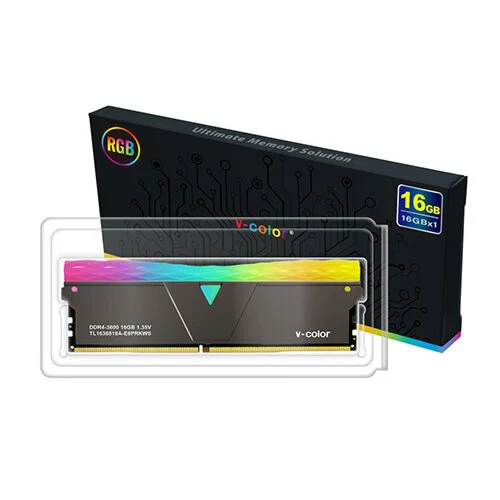 V-Color Prism Pro RGB U-DIMM 16GB (1x16GB) 3600MHz DDR4 RAM - Black