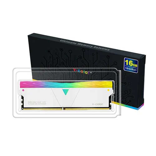 V-Color Prism Pro RGB U-DIMM 16GB (1x16GB) 3600MHz DDR4 RAM - White