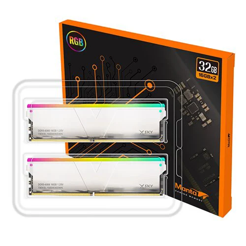 V-Color Manta XSky RGB 32GB (2x16GB) 5600MHz DDR5 RAM - Silver