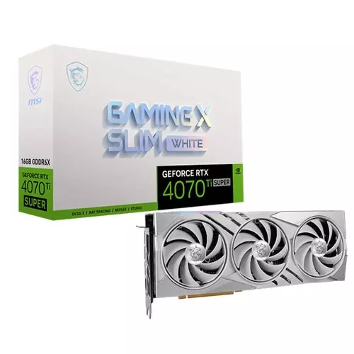 MSI GeForce RTX 4070 Ti SUPER GAMING X SLIM 16GB GDDR6X White Edition Graphics Card, DLSS 3