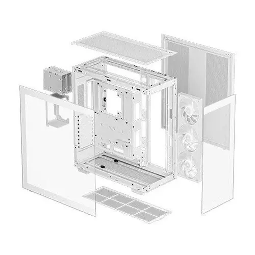 DeepCool CH780 Panoramic ARGB Dual Chamber ATX Gaming Case - White