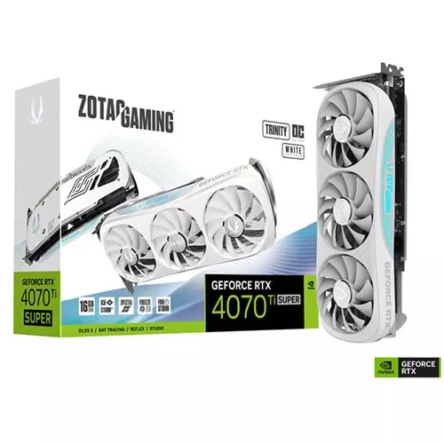 ZOTAC GAMING GeForce RTX 4070 Ti SUPER Trinity OC Edition 16GB GDDR6X Graphics Card - White, DLSS 3
