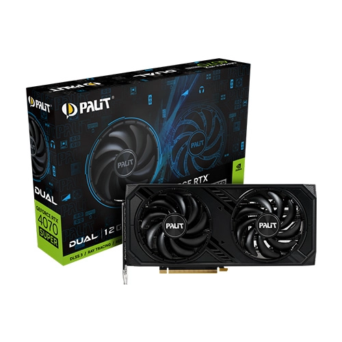 Palit GeForce RTX 4070 SUPER Dual 12GB GDDR6X Graphics Card - Black, DLSS 3