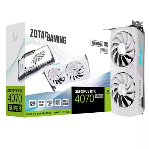 ZOTAC GAMING GeForce RTX 4070 SUPER Twin Edge OC 12GB GDDR6X Graphics Card - White, DLSS 3
