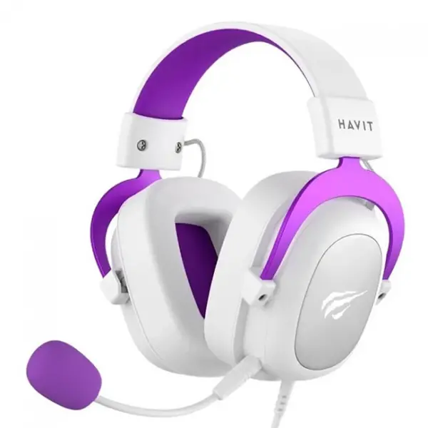 Havit H2002D Wired Gaming Headset - White/Purple