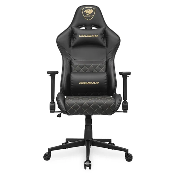 Cougar Armor One V2 Gold PVC Leather Gaming Chair - Black