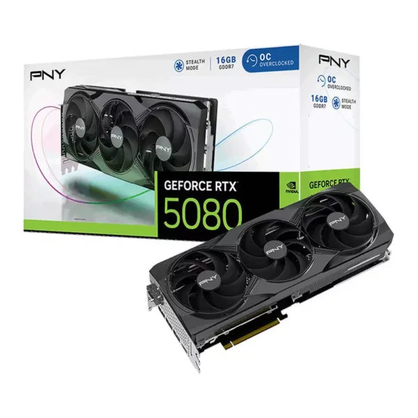 PNY NVIDIA GeForce RTX 5080 16GB OC GDDR7 Graphics Card, DLSS 4