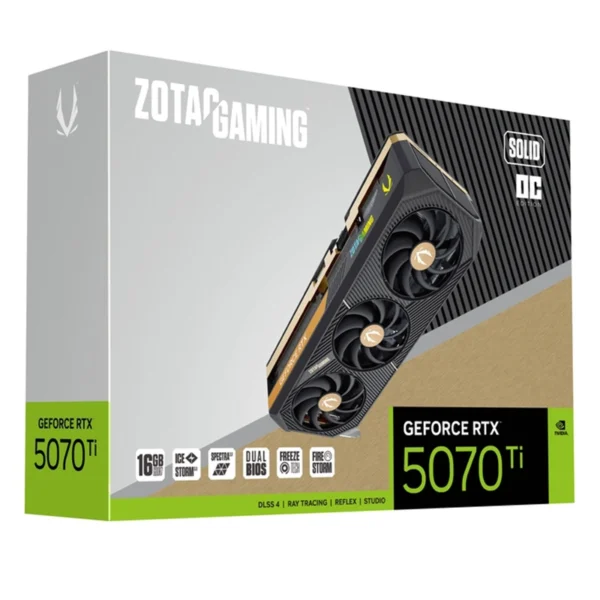 Zotac Gaming GeForce RTX 5070 Ti Solid OC 16GB GDDR7 Graphics Card, DLSS 4