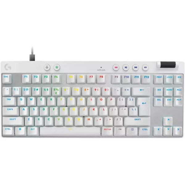 Logitech PRO X TKL Rapid Wired LED Gaming Keyboard - White