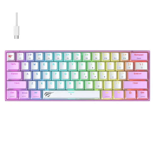 Havit KB877L Transparent RGB Backlighting Wired Gaming Keyboard - White