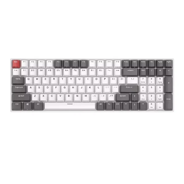 RK Royal Kludge RK100 Tri-Mode RGB Mechanical Gaming Keyboard - Grey, Red, White