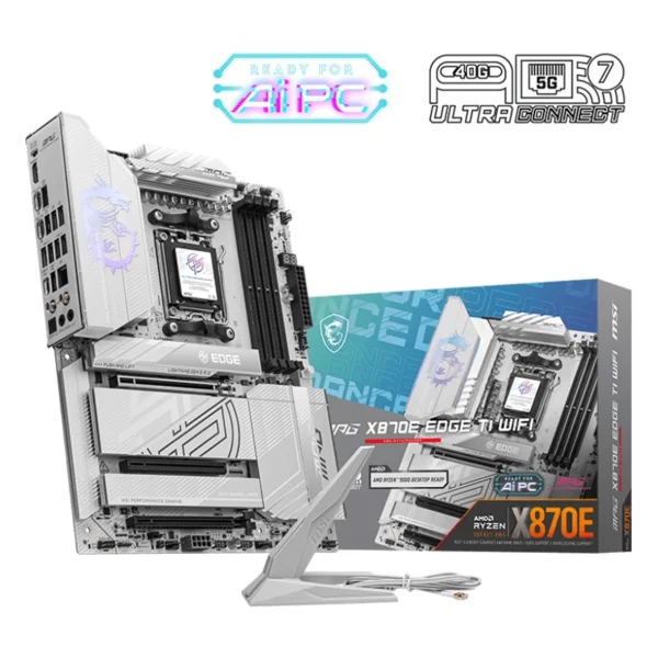Msi MPG X870E EDGE TI WiFi DDR5 AM5 ATX Motherboard - White