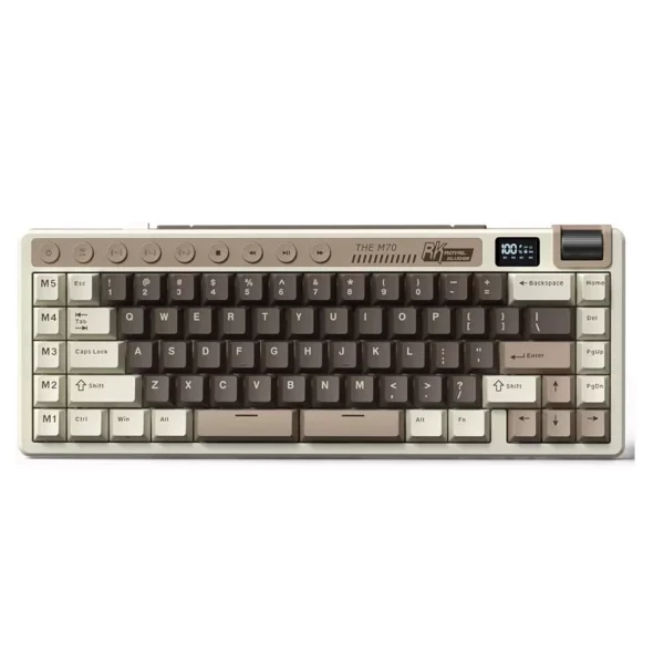 RK Royal Kludge M70 RGB Wireless Gaming Keyboard - Mocha Grey