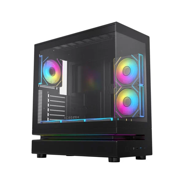 Acegeek Clearion Tempered Glass ATX Gaming Case > Black