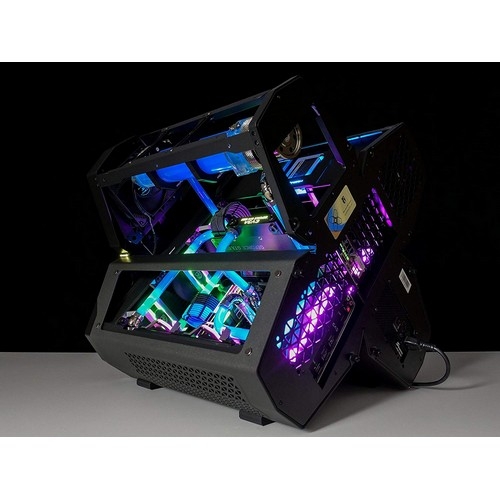DEEPCOOL QUADSTELLAR Smart PC Case, Four Cabin Design, Auto-Open Front Panels, Smart Mobile Device APP Control, Customizable RGB Lighting System, E-ATX MB Supported | DP-EATX-QUADSTLR