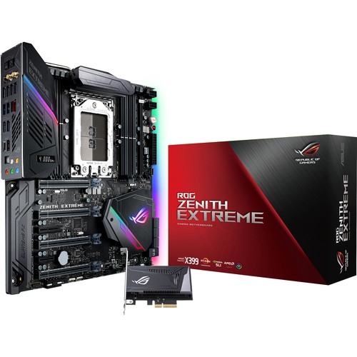 Asus Rog Zenith Extreme AMD Ryzen X399 Threadripper TR4 DDR4 with AURA Sync RGB Lighting E-ATX HEDT Motherboard | 90MB0UV0-M0EAY0
