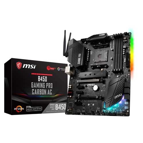 MSI B450 Gaming Pro Carbon AC AM4 SATA 6Gb/s USB 3.1 HDMI ATX AMD Motherboard | 911-7B85-001