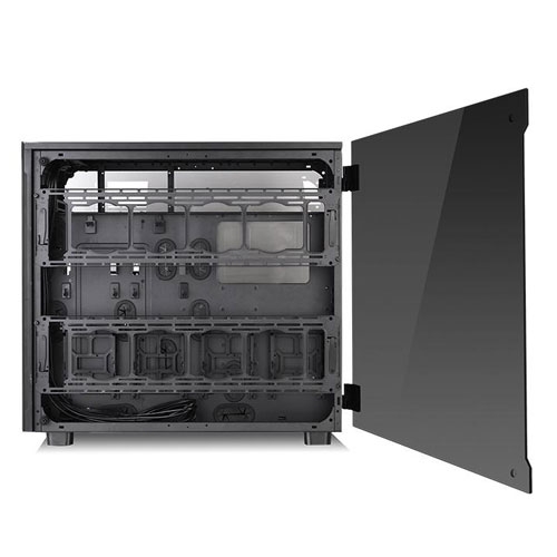 Thermaltake View 91 RGB Plus Tempered Glass with 4 RGB Riing PLUS Fan SPCC XL-ATX Gaming Super Tower Computer Case - Black | CA-1I9-00F1WN-00