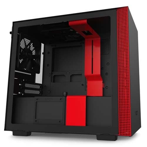 NZXT H210i Mini-ITX Case with Lighting and Fan Control Computer Case - Black/Red | CA-H210i-BR
