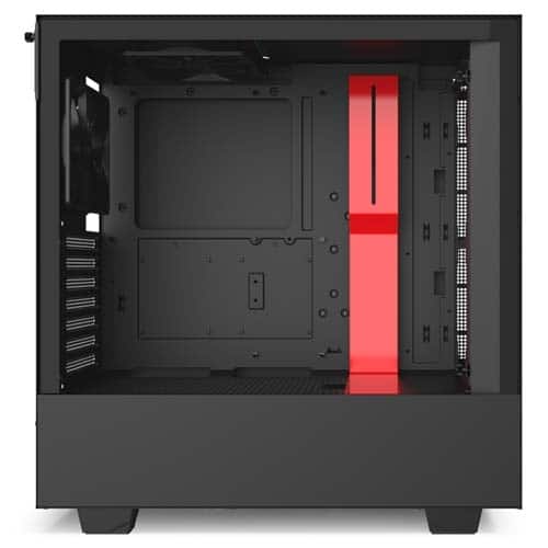 NZXT H510 Compact Mid-Tower Case with Tempered Glass Computer Case - Black/Red | CA-H510B-BR