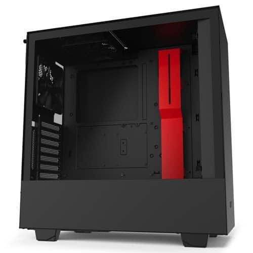 NZXT H510i Compact Mid-Tower with Lighting and Fan Control Computer Case - Black/Red | CA-H510i-BR