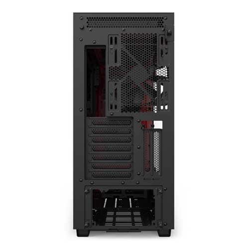 NZXT H Series H710i SGCC Steel / Tempered Glass ATX Mid Tower Computer Case with Lighting and Fan control - Matte Black / Red | CA-H710i-BR