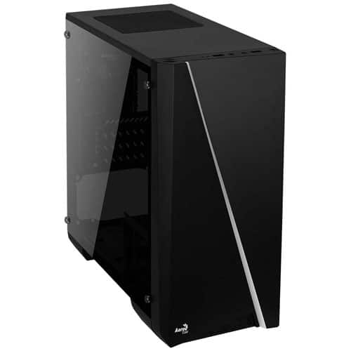 AeroCool Micro ATX RGB PC Gaming Case, Full Tempered Glass Side Window, 13 Lighting Modes, 1 x 80mm Black Fan Included, Built for Gaming - Black | Cylon Mini