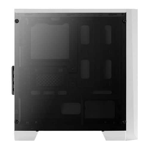 AeroCool Micro Tower ATX PC Case, RGB, Glass Window, 8 cm Fan - White | Cylon Mini White