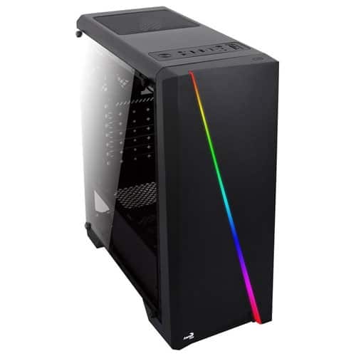 AeroCool Cylon BG RGB Front with Built in Card Reader and Side Window Panel Mid Tower - Black
