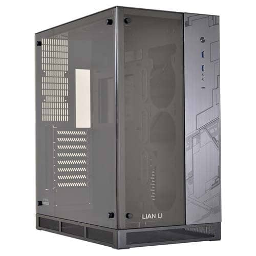 Lian Li ROG Certified Aluminum+ Tempered Glass Front and Side Windows E-ATX Gaming Case - Black